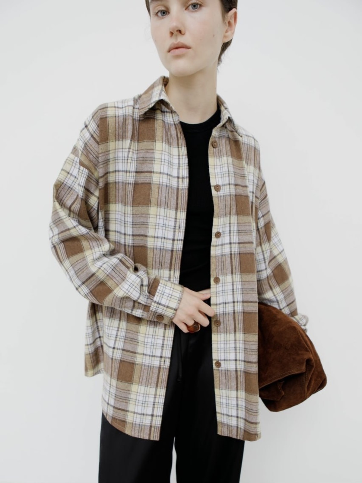 Рубашка в клетку (коричневая)