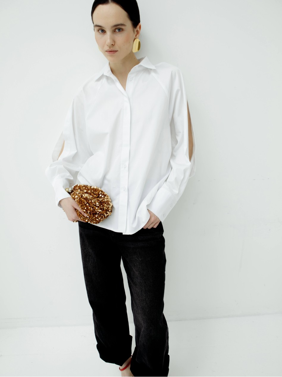 Рубашка BASE с разрезами (белая)