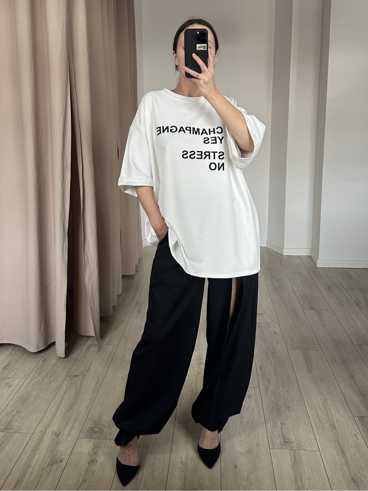 Футболка NO STRESS (молочная)