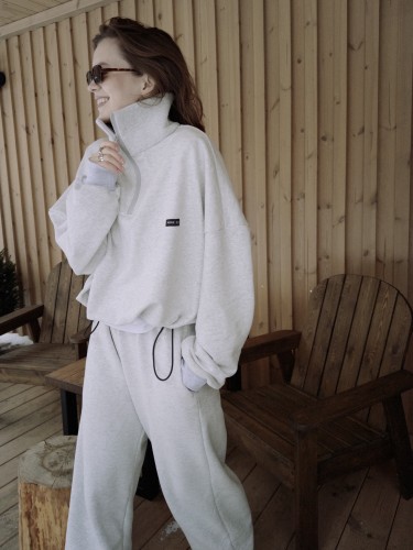 Свитшот с горлом (светлый меланж)