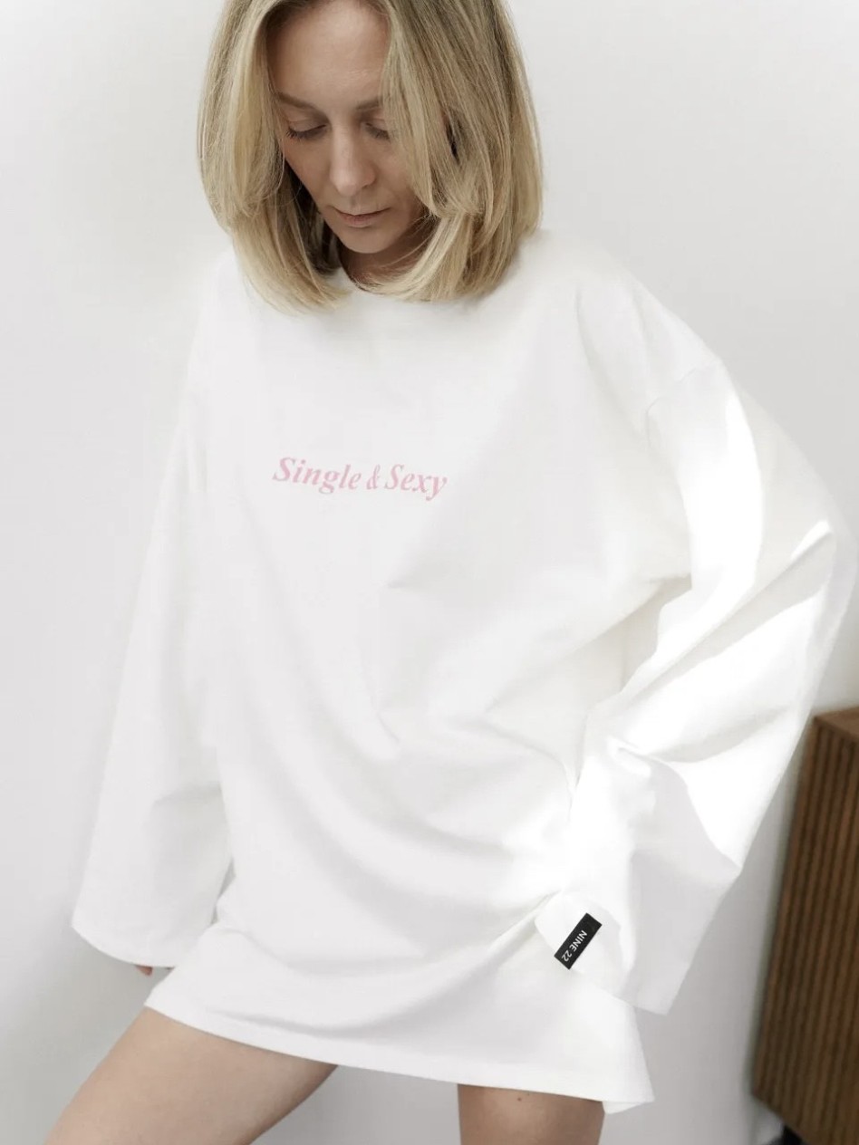 Лонгслив SINGLE&SEXY (розовый принт)