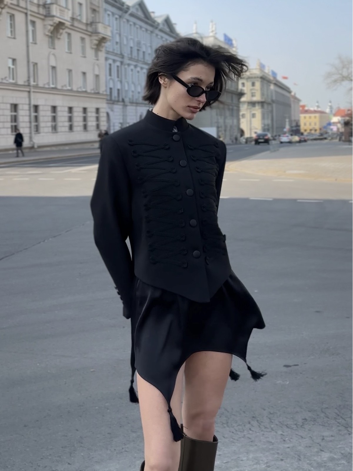 Юбка с кисточками SILK (черная)