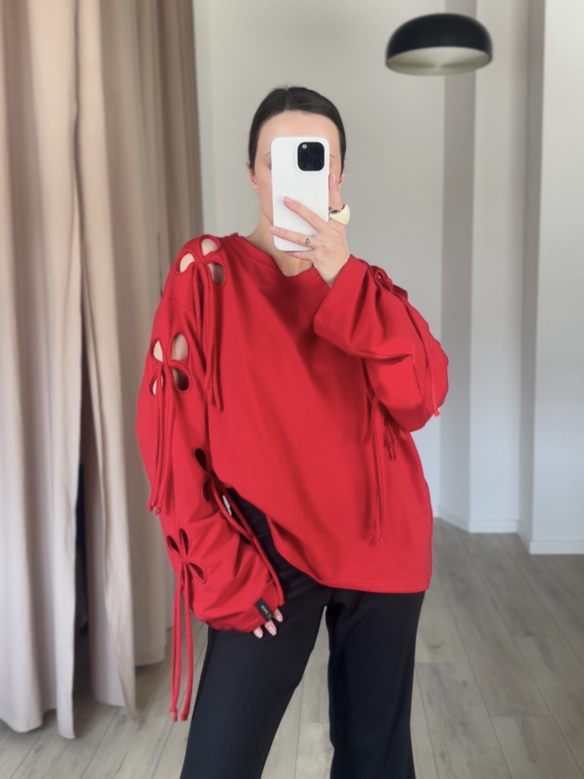 Лонгслив FLOWER CROP (красный)