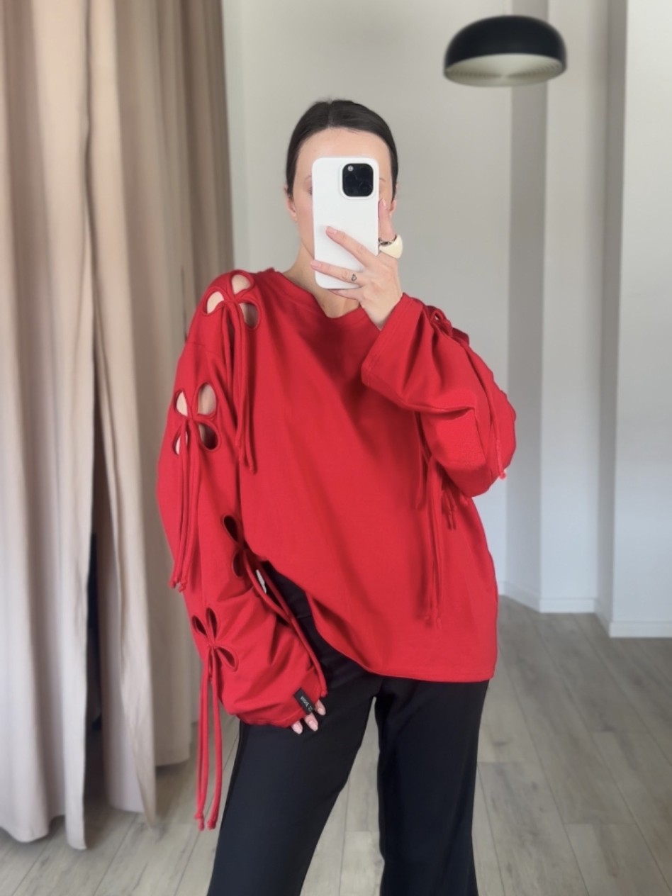 Лонгслив FLOWER CROP (красный)